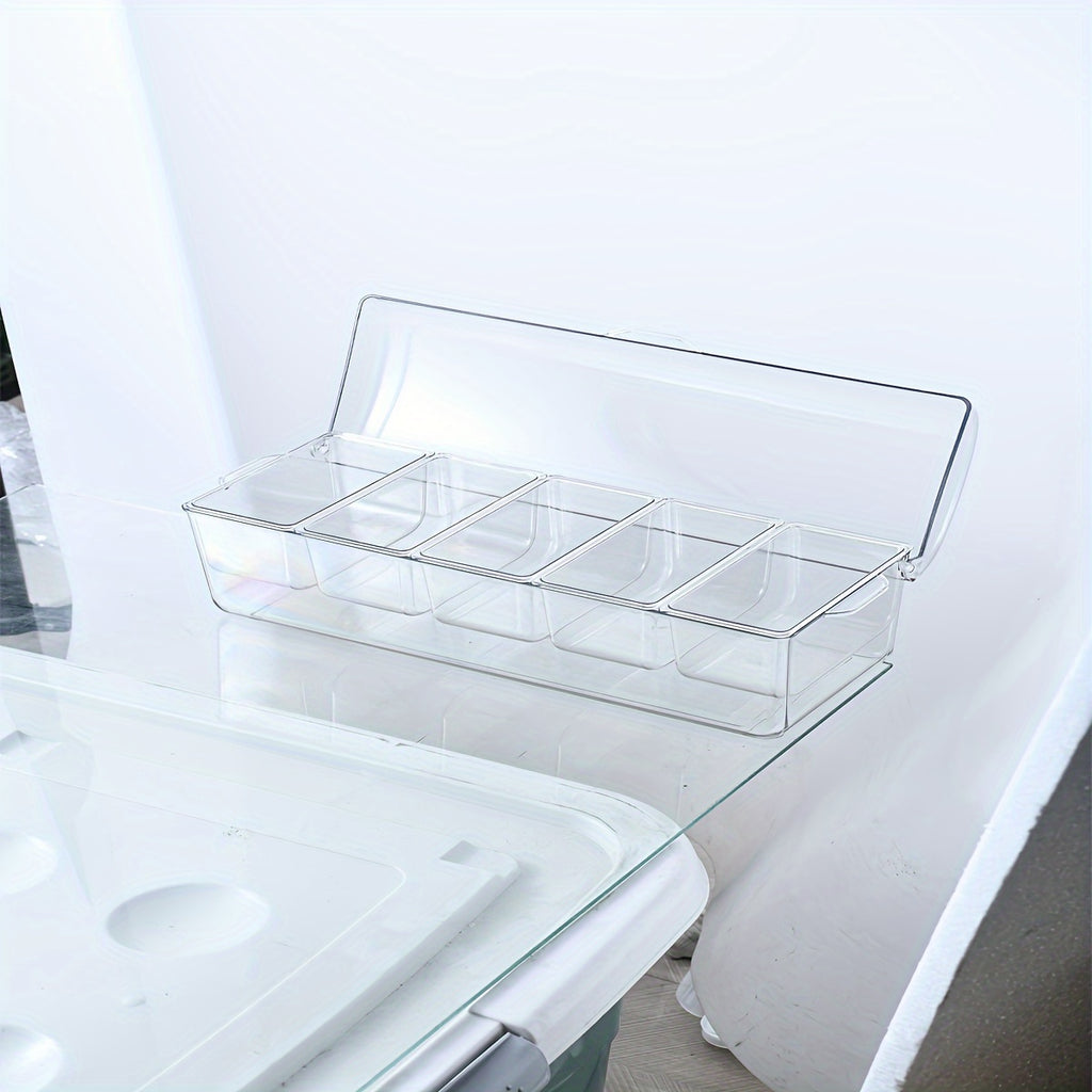 Space-Saving 1pc Glass Spice Jar Set – clear reusable pantry storage, Spice Jar Refrigerator 1pc Spice Jar Refrigerator Fruit Transparent Tray Refrigerated Seasoning Box with, designed for American homes, daily convenience and practical gifting