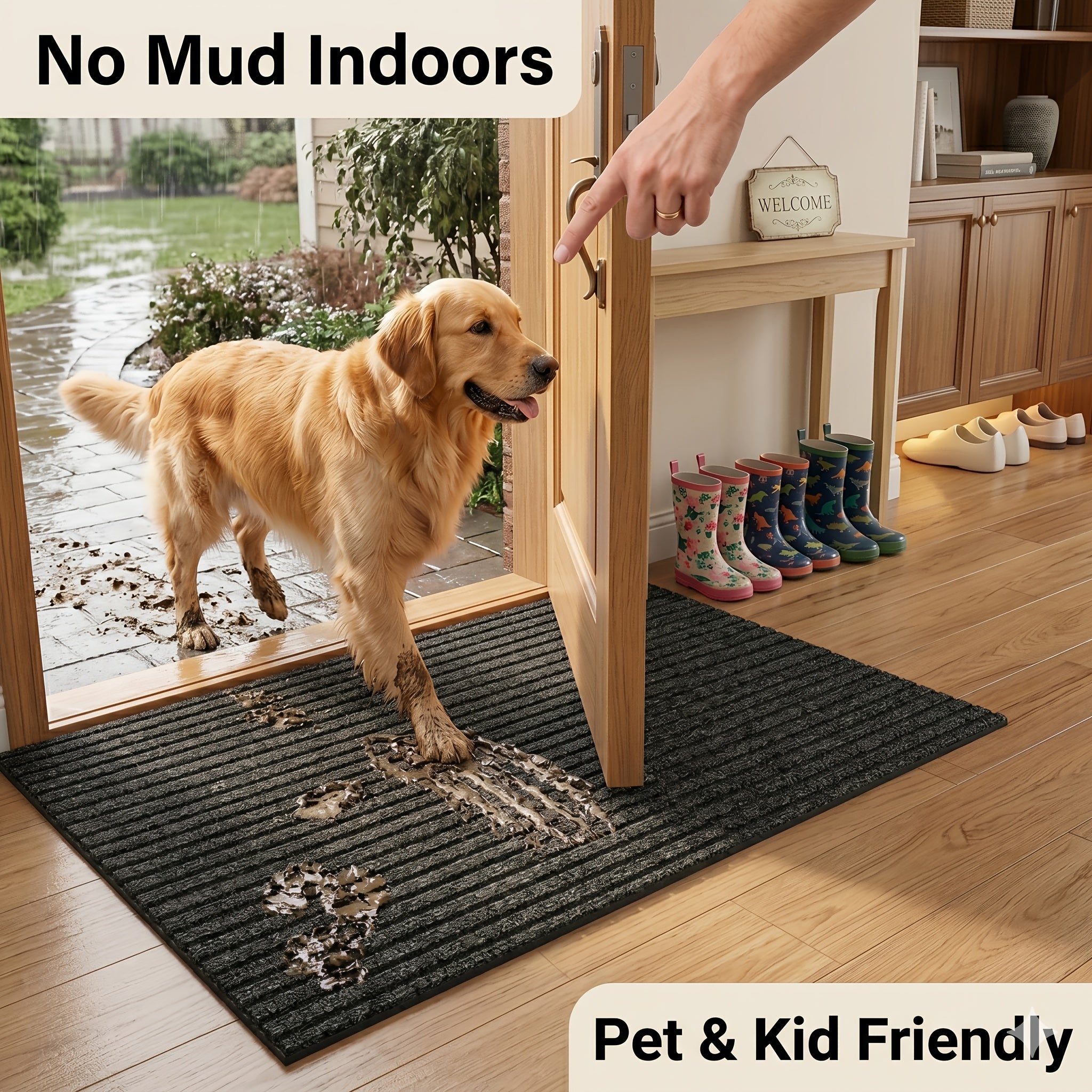 Area Rug – 1pc Striped Floor Mat, Non Slip Floor Mat, Outdoor EntranceDoormat, Entryway Mat,