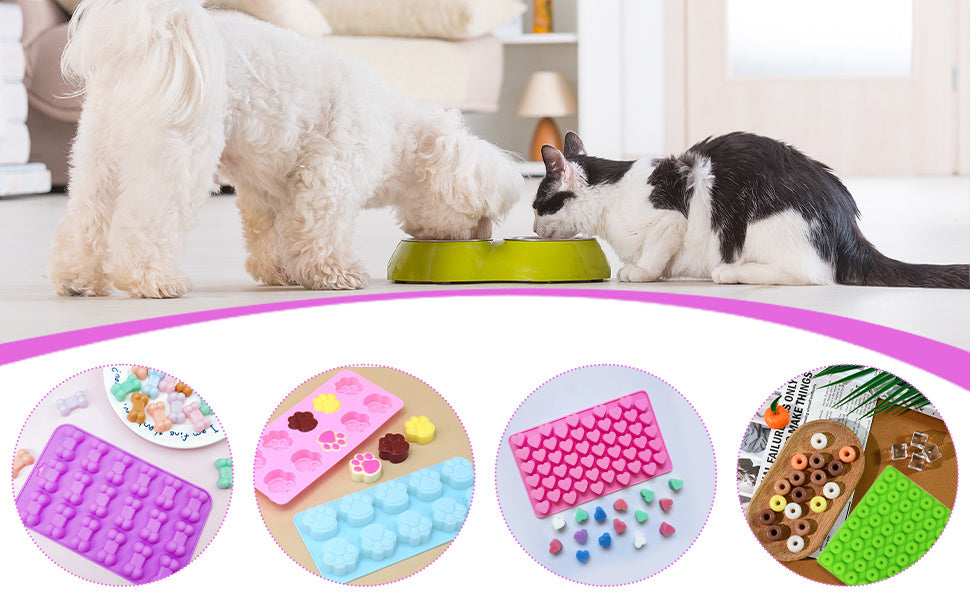 10Pack Silicone Baking Set with Scraper, Pastry Brush Dog Biscuits, Treats