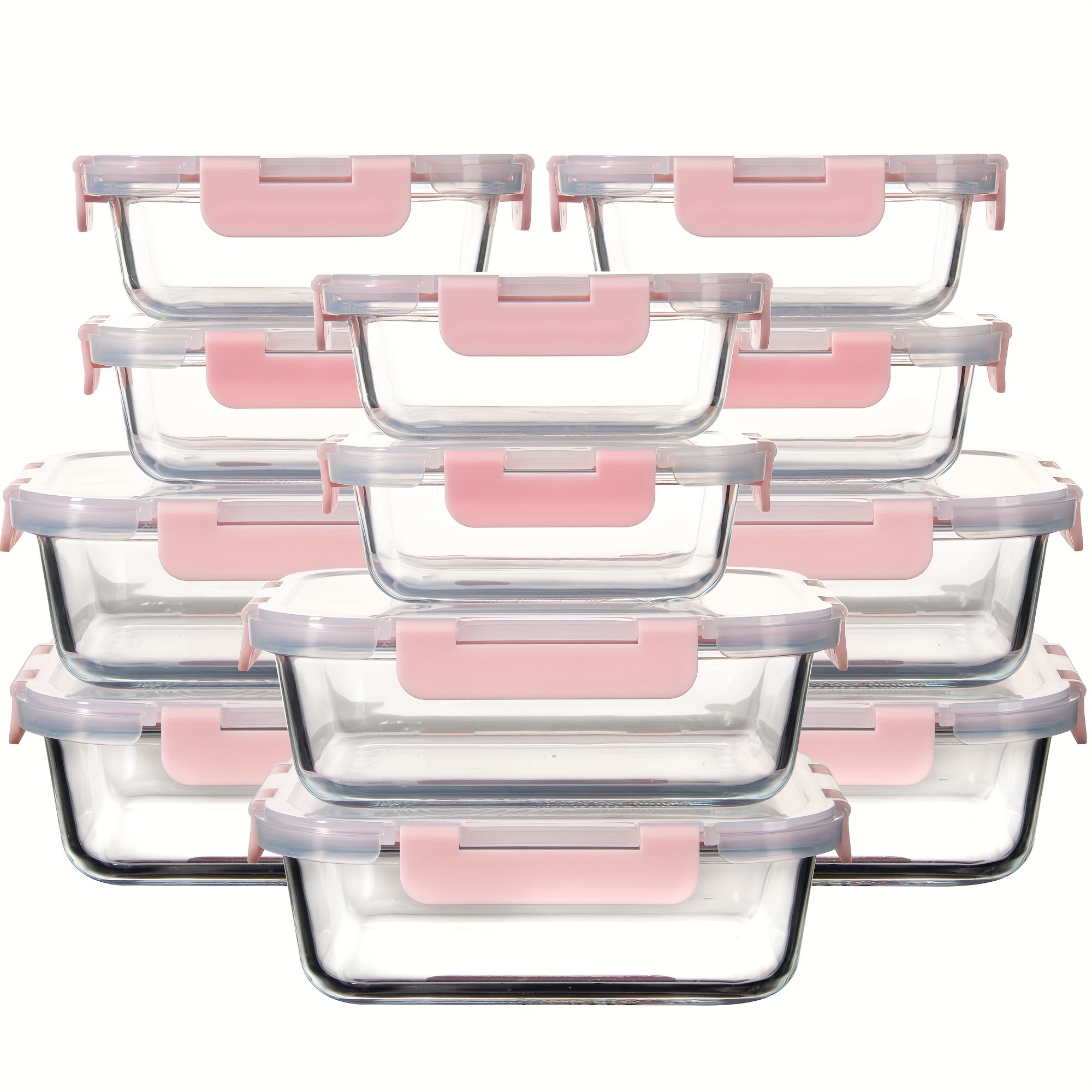 Food Storage Containers – leak-resistant reusable meal prep, 24pcs 12 Lids 12 Glass Bowl Borosilicate Glass