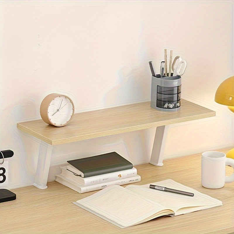 Compact 1pc Adjustable Home Storage Rack – durable multi-purpose storage, 1pc White Wooden Floating Desk Shelf - Rectangular No-Drill Countertop Organizer with Multiple Levels, designed for American homes, daily convenience and practical gifting
