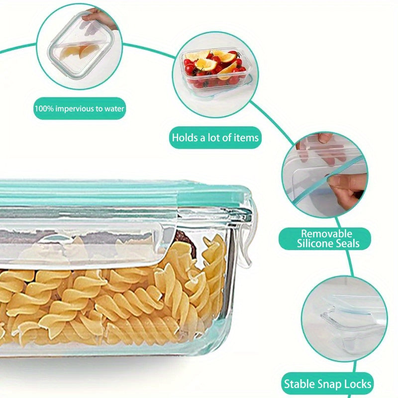 16pcs Sealed Glass Food Storage Containers, Lunch Boxes, Microwave Ovens, Ovens - Perfect for Salads, Fruits, Vegetables, And Sandwiches, Lunch Boxes | Sealed Storage | Durable Glass, Food Storage Containers (8 Lids And 8 Containers)