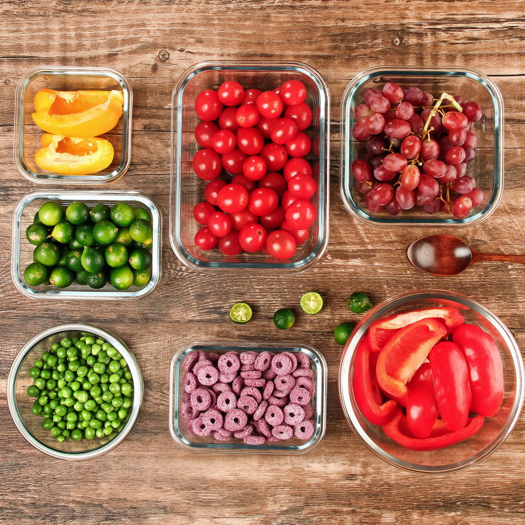 Easy-Access 12pcs Glass Meal Prep Container Set – leak-resistant reusable meal prep, 12pcs Glass Food Storage Containers with Lids Meal Prep Pantry Kitchen Storage Containers for, designed for American homes, daily convenience and practical gifting