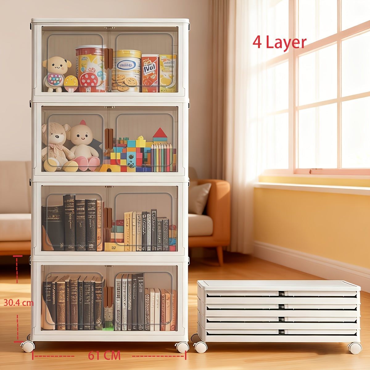 Storage Bins – 1 2 3 4 5Layer Extra Large Storage Cabinet Multi-tier Foldable Storage Box with
