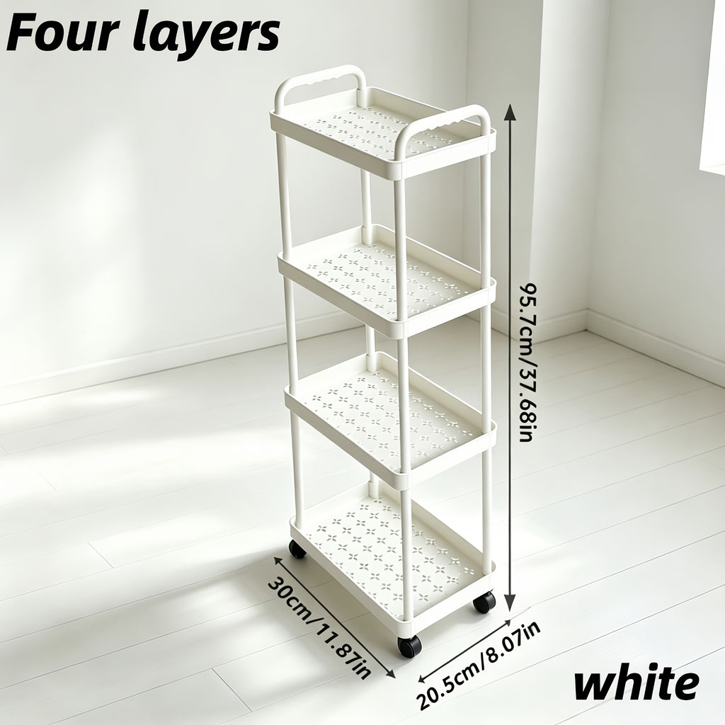 Versatile Adjustable Home Storage Rack – durable multi-purpose storage, Office Storage Cart Multifunctional Trolley Rack Kitchen Bathroom Toilet Floor Multi-layer Movable Storage Rack, designed for American homes, daily convenience and practical gift