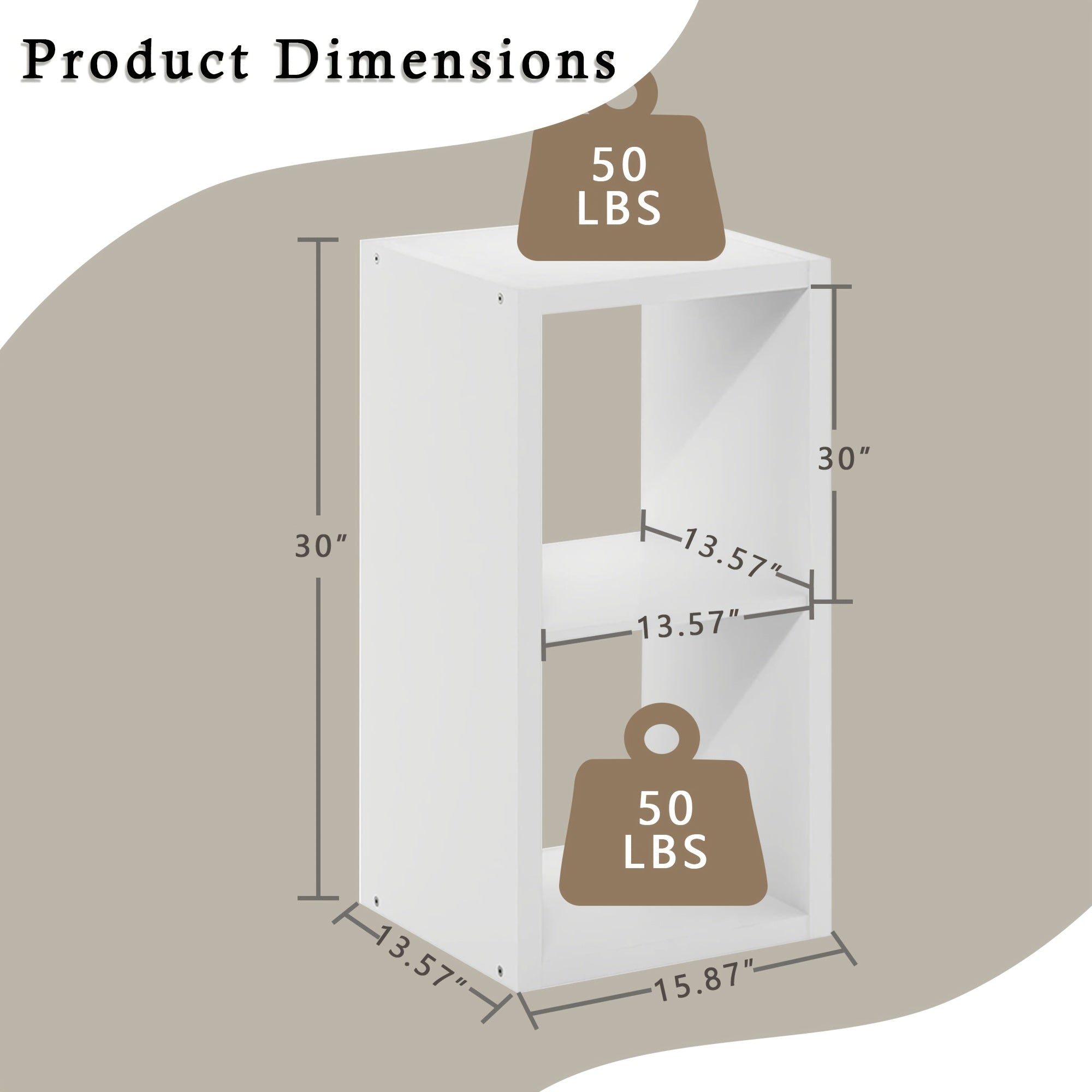 2/3/4/6/8/9 Thick Frame Bookshelf, Open Back Panel Cube Storage Cabinet, Floor-standing Bookshelf With Anti-tip Kit, Wooden Open Display Rack For Living Room, Bedroom, Study, White/chocolate Open Bookshelf, With Open Back