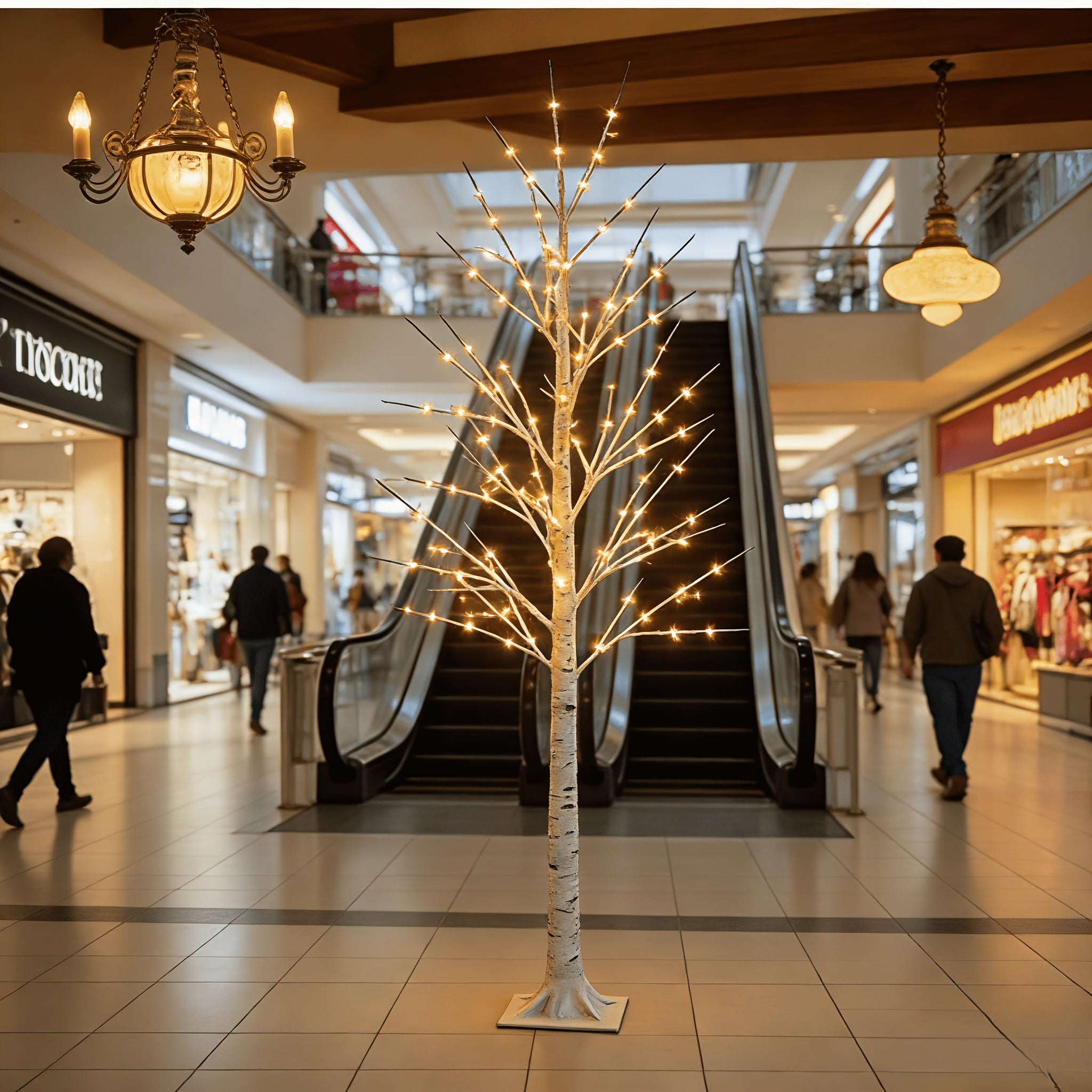 Ambient Home Decor – 5-foot LED Birch Tree Light, Artificial Tree, Equipped with 78 Warm White LED Lights, Dimmable, Timer, USB Power Supply, Indoor And Outdoor Home Decoration, Outdoor Floo