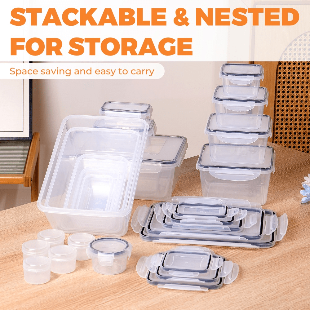Versatile 50/24/12pcs Refrigerator Storage Organizer – easy-access fridge organization, 50 24 12pcs 25 12 6pcss Lid 25 12 6pcss Transparent Stackable Outdoor Food, designed for American homes, daily convenience and practical gifting