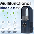Portable Air Conditioning Fan, USB Tower Fan, Desktop Bladeless Fan - With Remote Control, Touch Screen, Water Mist Cooling, Seven-color LED Ambient Light, Timer And Intelligent Shutdown - Perfect For Offices, Travel, Camping And Home Necessities