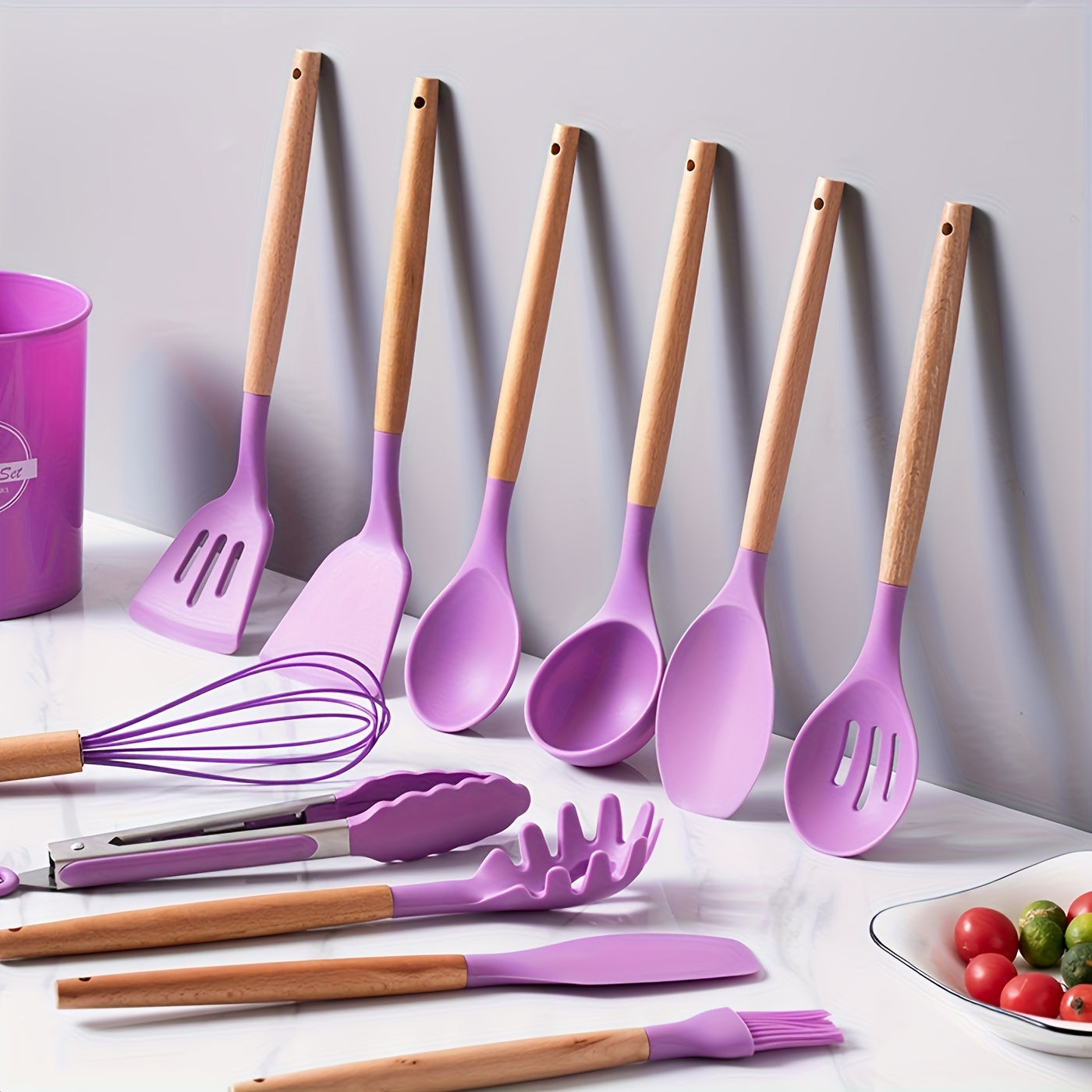 Easy-Access 12pcs Kitchen Baking Dish Set – oven-ready cooking and serving, 12pcs Silicone Kitchen Utensil Set with Wooden Handles - Non-Stick High Heat Resistant Easy, designed for American homes, daily convenience and practical gifting