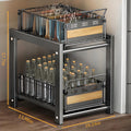 Premium 1pc Pull-Out Cabinet Organizer – smooth-access cabinet organization, 1pc Big Black Pull Out Drawer for Kitchen Cabinet 2-Tier No Drill Roll Out, designed for American homes, daily convenience and practical gifting