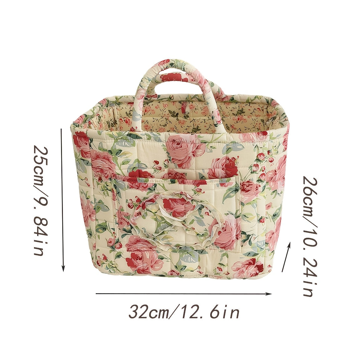 Modern Adjustable Home Storage Rack – durable multi-purpose storage, Large Floral Series Storage Basket Vintage Quilted Floral Portable Large-Capacity Home Storage Basket Suitable, designed for American homes, daily convenience and practical gifting