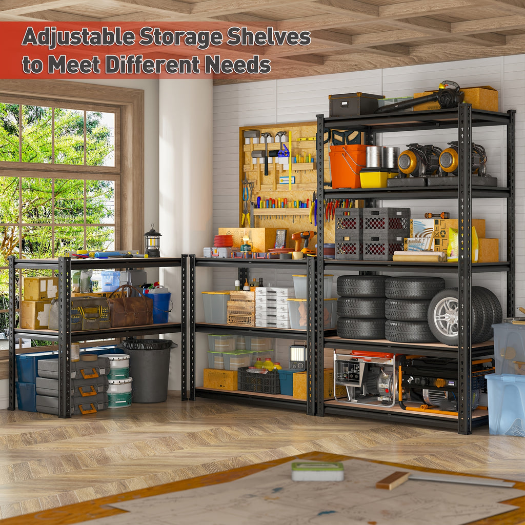 Space-Saving 5 Tier Adjustable Home Storage Rack – durable multi-purpose storage, 2020LBS Storage Shelves 5 Tier 72 H X 35 55 W X 16 DGarage, designed for American homes, daily convenience and practical gifting