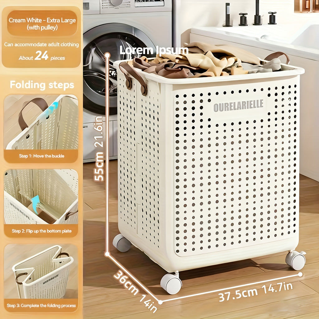 Smart Stackable Home Storage Bins – portable space-saving storage, 15 8 20GaA Large Foldable Wheeled Laundry Basket Multiple Sizes Available Without Lid -, designed for American homes, daily convenience and practical gifting
