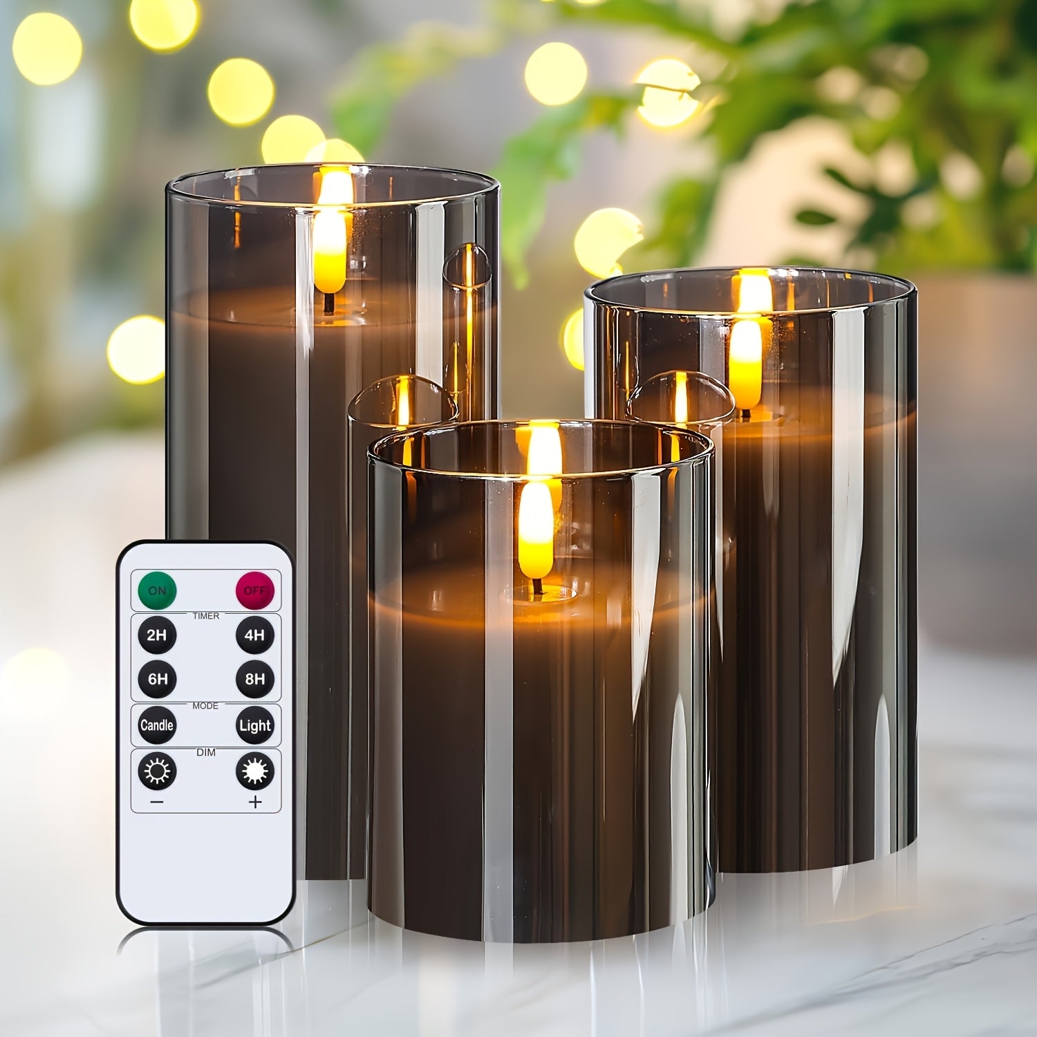 Heavy-Duty Decorative Home Lighting – warm functional room lighting, 8-mode Remote Control High-grade Grey Candle Battery Powered batteries Not Included Bedroom Decoration And, designed for American homes, daily convenience and practical gifting