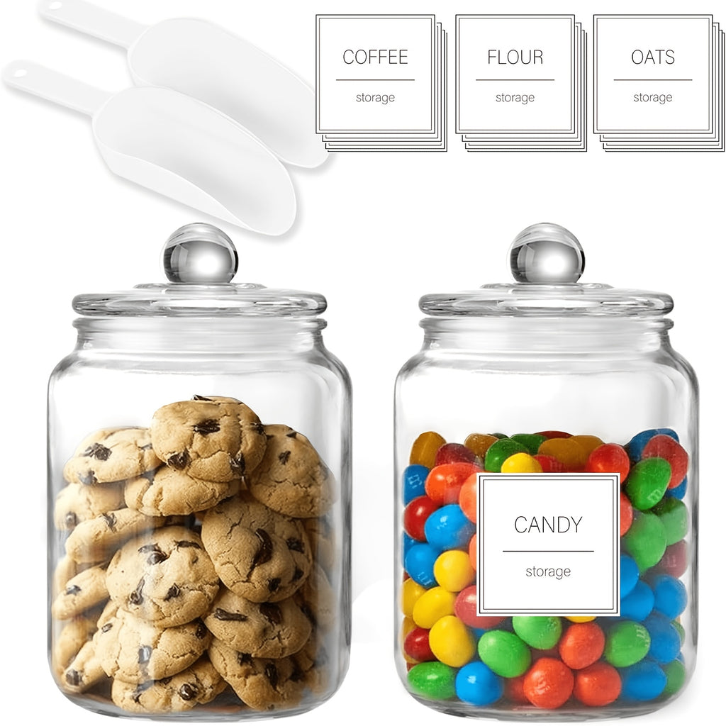 Half Gallon Large Glass Jars with Lids, Airtight Storage Clear Containers for Kitchen, Laundry Room And Pantry Food Organization, Set Of 4