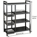 Smart Adjustable Home Storage Rack – durable multi-purpose storage, Kitchen Storage Shelf with Mesh Baskets Metal Frame Serving Cart with Wheels Rolling Baker, designed for American homes, daily convenience and practical gifting