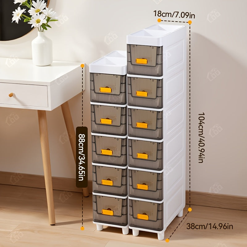 Compact Pull-Out Cabinet Organizer – smooth-access cabinet organization, Deluxe Slim Storage Cabinet with Drawers - Durable Waterproof PP Material Multi-Purpose Organizer with, designed for American homes, daily convenience and practical gifting