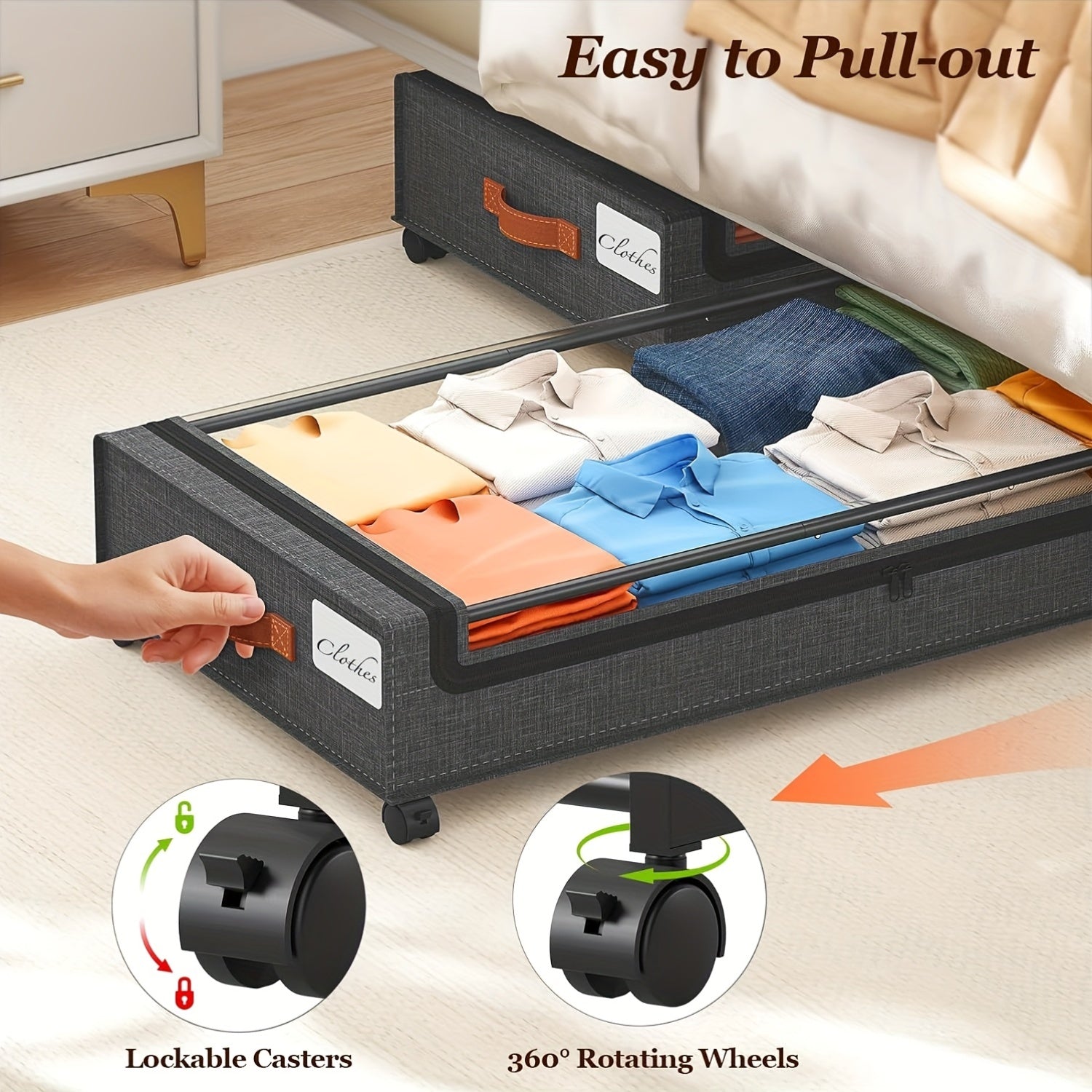 Premium Stackable Storage Drawer – smooth-access cabinet organization, 2-Pack Wheeled Under Bed Storage Box Under Bed Storage Box Under Bed Shoe Rack, designed for American homes, daily convenience and practical gifting