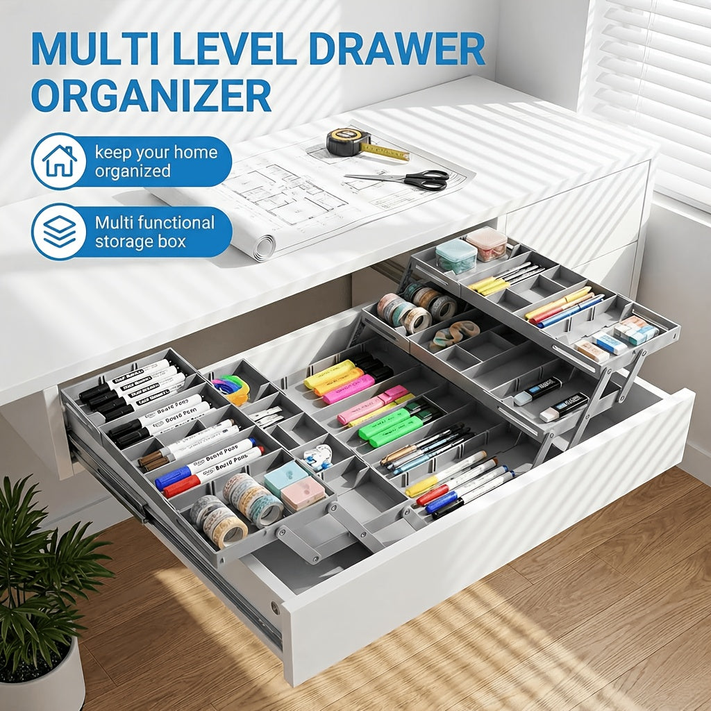 Space-Saving 3 Tier Stackable Storage Drawer – smooth-access cabinet organization, A Collapsible Drawer Storage Box Two Rows And Three Layers with New ABS Material, designed for American homes, daily convenience and practical gifting