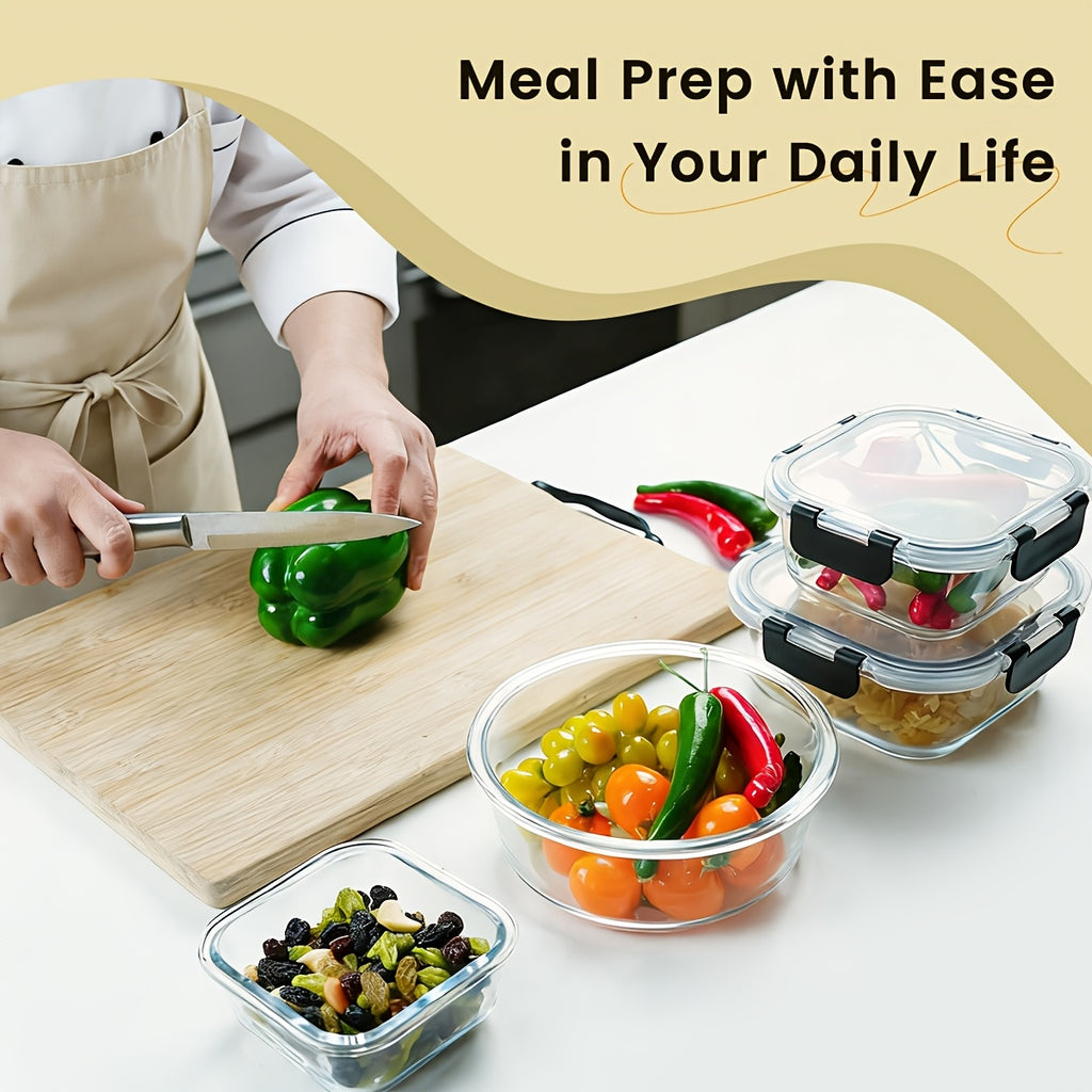 Versatile 24pcs Glass Meal Prep Container Set – leak-resistant reusable meal prep, 24pcs Glass Food Storage Containers with Lids Meal Prep Pantry Kitchen Storage Containers for, designed for American homes, daily convenience and practical gifting