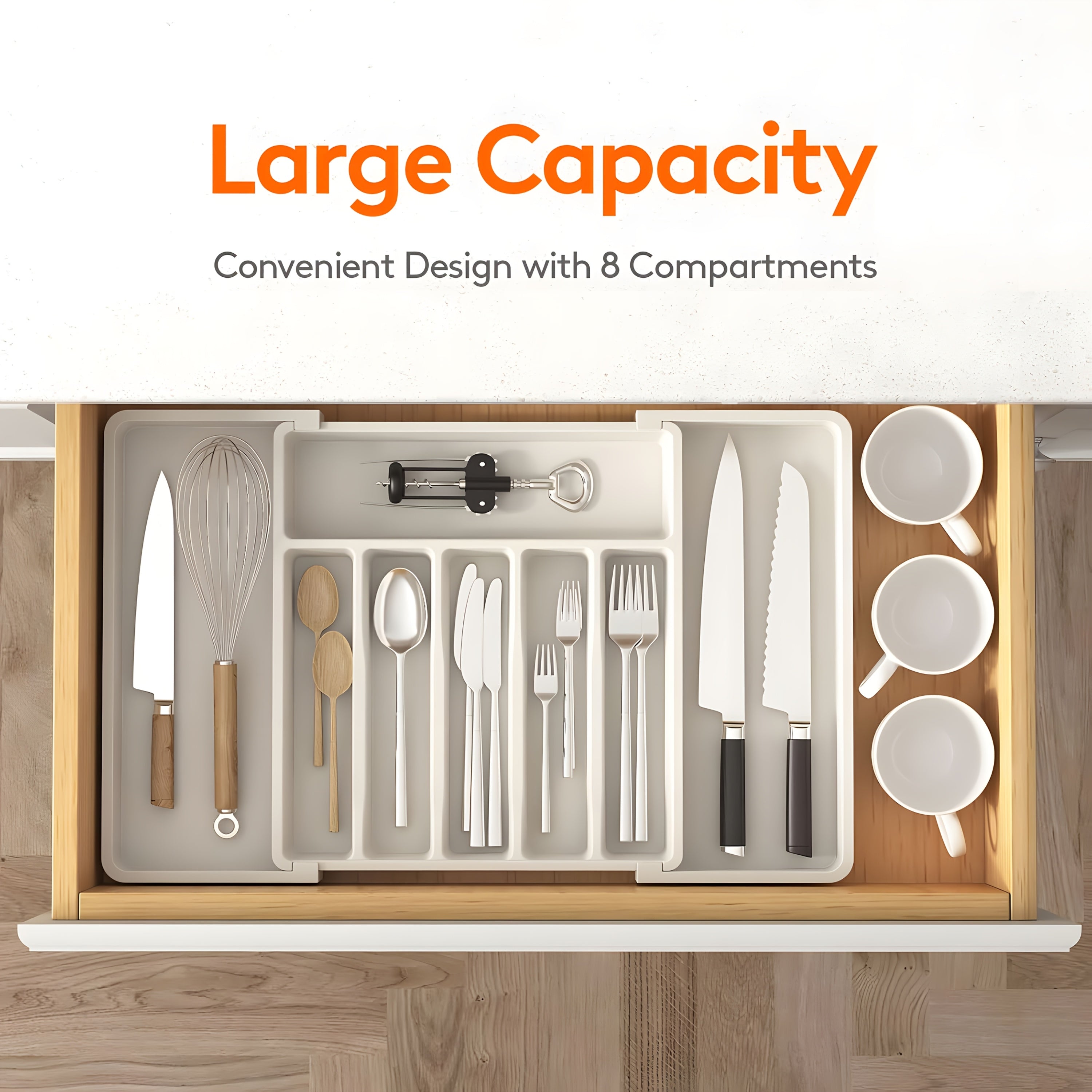 Versatile Stackable Home Storage Bins – portable space-saving storage, Silverware Organizer Utensil Knife Storage Box Adjustable Storage Box Cutlery Storage Box Kitchen Organizers, designed for American homes, daily convenience and practical gifting