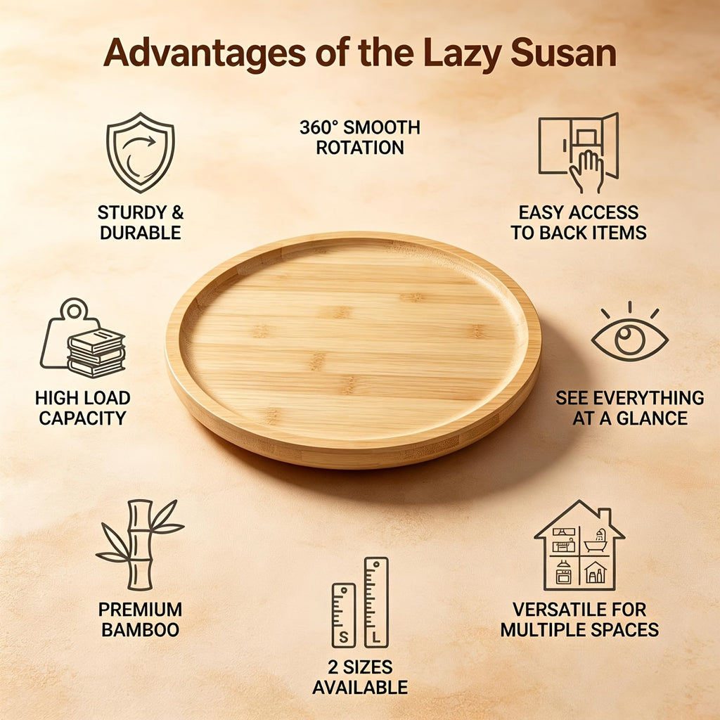 Kitchen Essential – Lazy Susan Organizer, Lazy Susan for Table Top, Lazy Susan Turntable, Lazy Susan Turntable for Cabinet, Spice Rack, Spice Organizer, Seasoning Organizer, Rotating Spice R