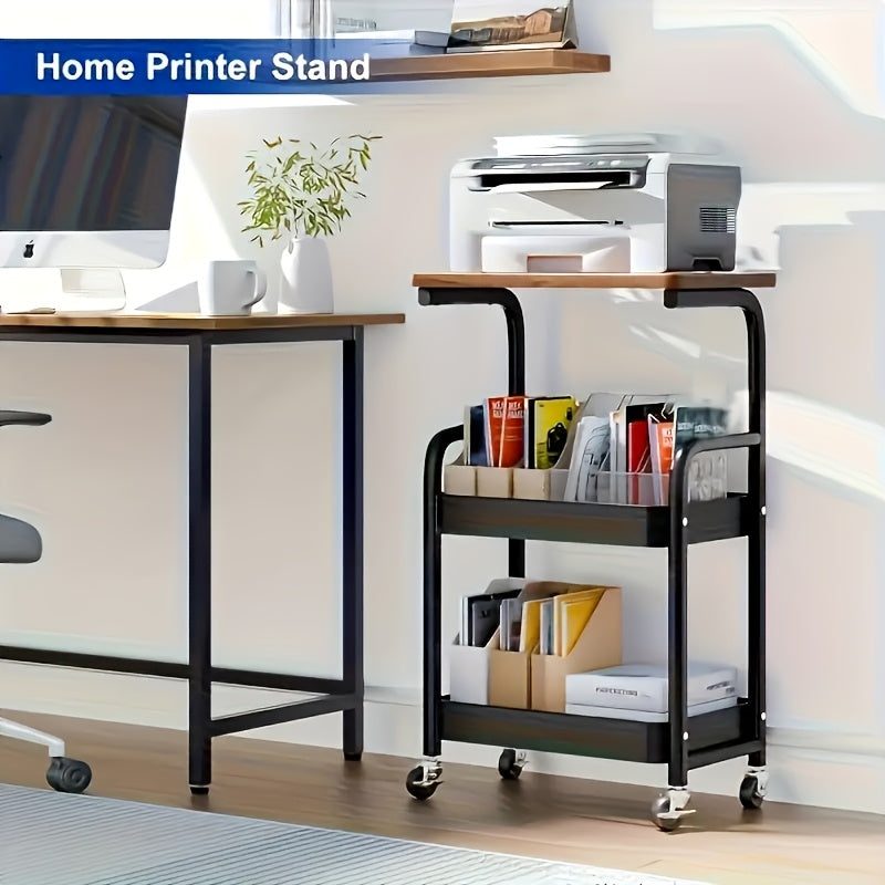 Three-Tier Rolling Cart, Detachable Storage Rack, Snack Storage Stand, Portable Wheels, Multi-Tier Cart - for Bedroom, Kitchen, Bathroom, Household Supplies, Kitchen Storage Cart