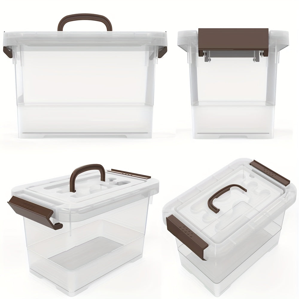 6pcs Clear Plastic Storage Bins with Secure Latch & Handle Lids - 3.5Qt High Quality Organizing Containers, Durable Rectangular Design for Home, Office, Kitchen, Bathroom Organization, Bathroom Organizers Storage, Office Supplies, Stackable Containers, St