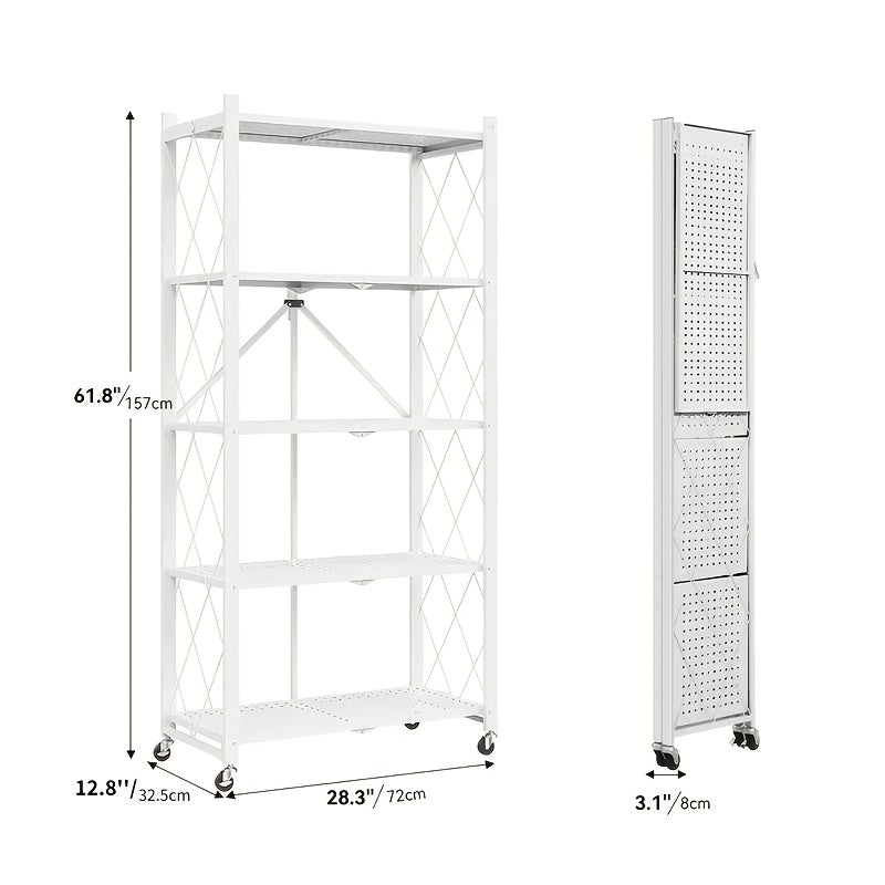 Storage Rack – 3 4 5-Tier Outdoor Storage Rack No Assembly Required Multi-Layer Storage Rack with
