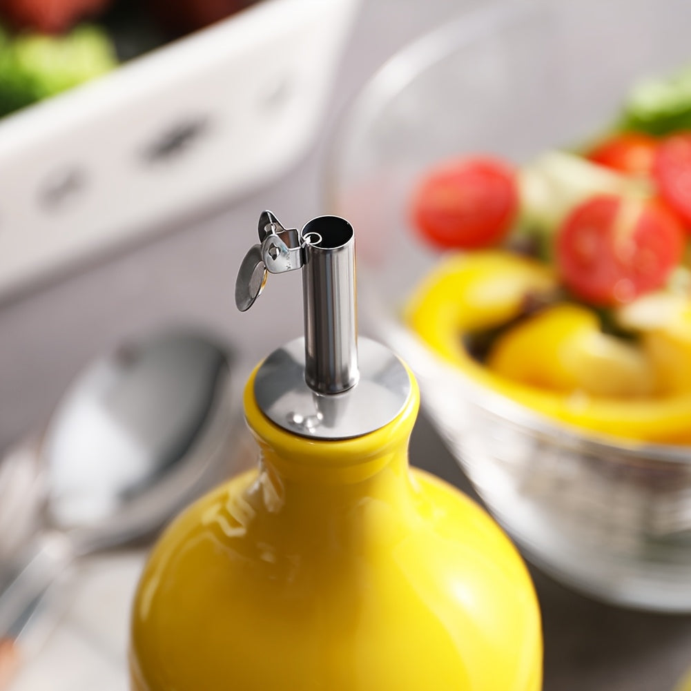 Sweejar Ceramic Olive Oil Dispenser Bottle, Opaque Oil Cruet Protects Oil to Reduce Oxidation, Suitable for Storage Oil, Vinegar, Coffee Syrups & Other Liquids, Pack of 1, 15.5 Fl Oz