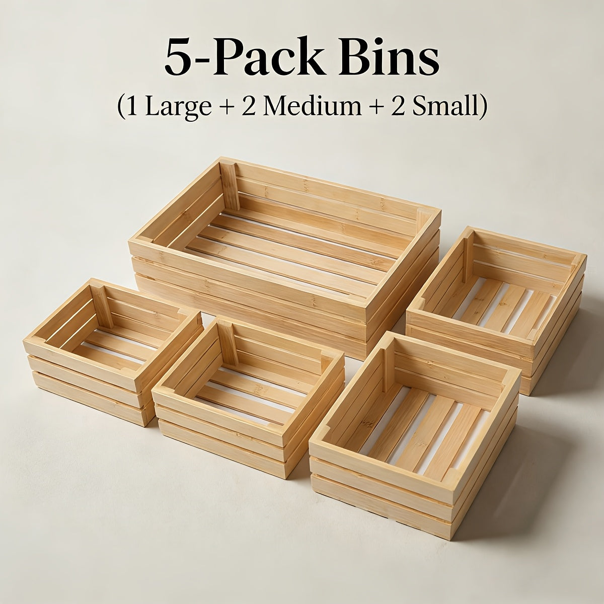 Space-Saving Adjustable Home Storage Rack – durable multi-purpose storage, Bamboo Storage Bins Set Multi-Size Kitchen Pantry Organizer Multi-Functional Storage Boxes for Home Organization, designed for American homes, daily convenience and practical