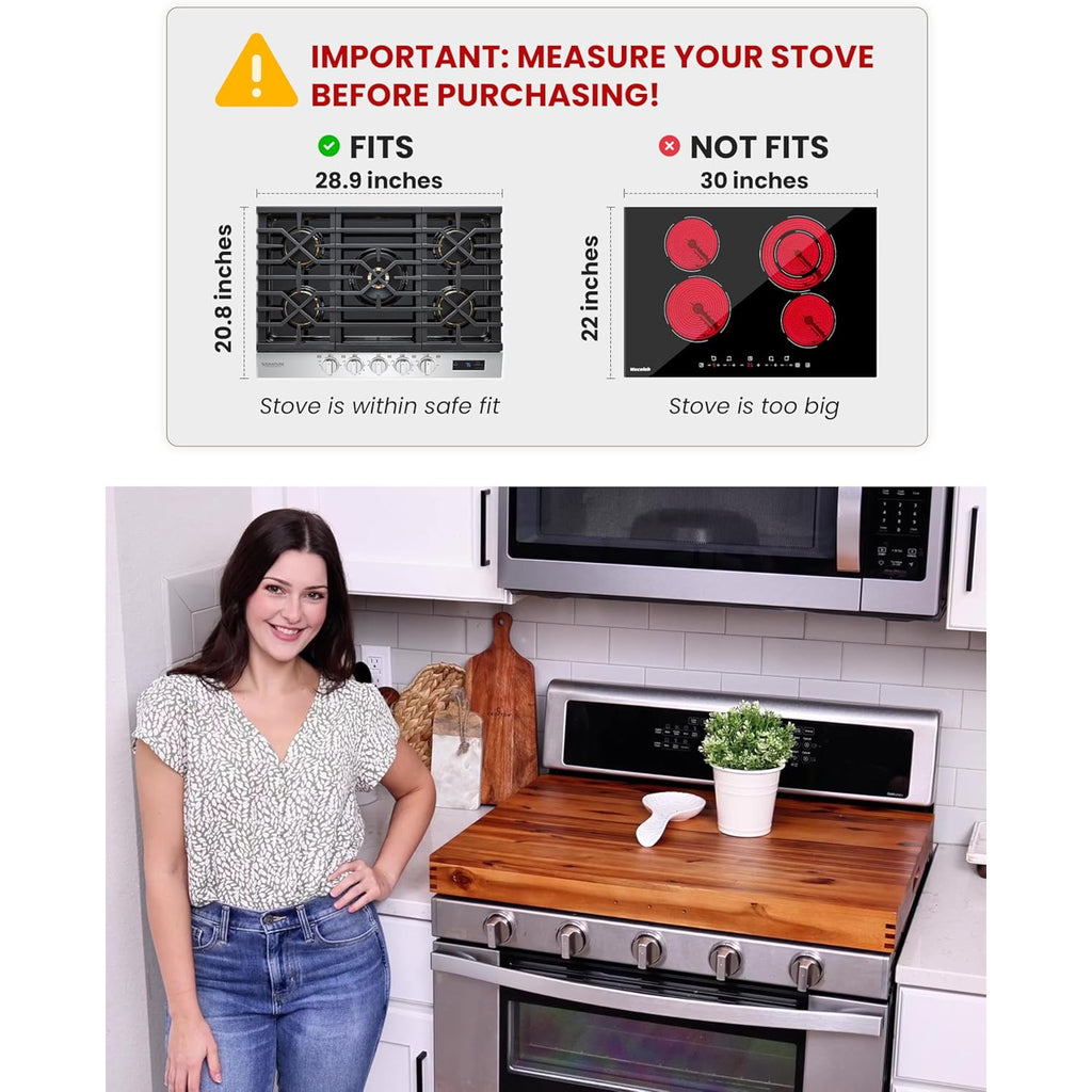 Premium Kitchen Cutting Board – durable food prep and serving, Acacia Wood Stove Cover for Gas Electric Burners 29 21 x21 22 x2 12, designed for American homes, daily convenience and practical gifting