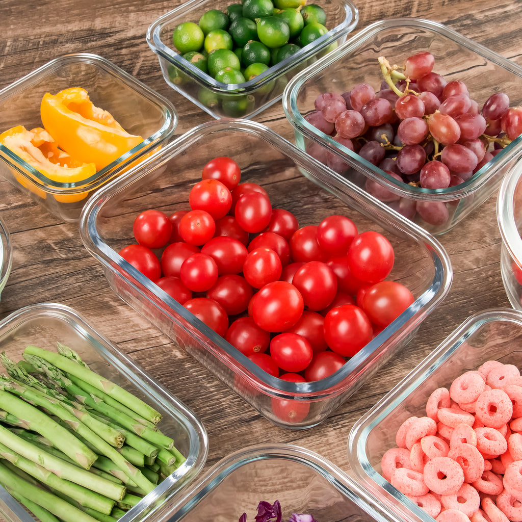 Easy-Access 12pcs Glass Meal Prep Container Set – leak-resistant reusable meal prep, 12pcs Glass Food Storage Containers with Lids Meal Prep Pantry Kitchen Storage Containers for, designed for American homes, daily convenience and practical gifting