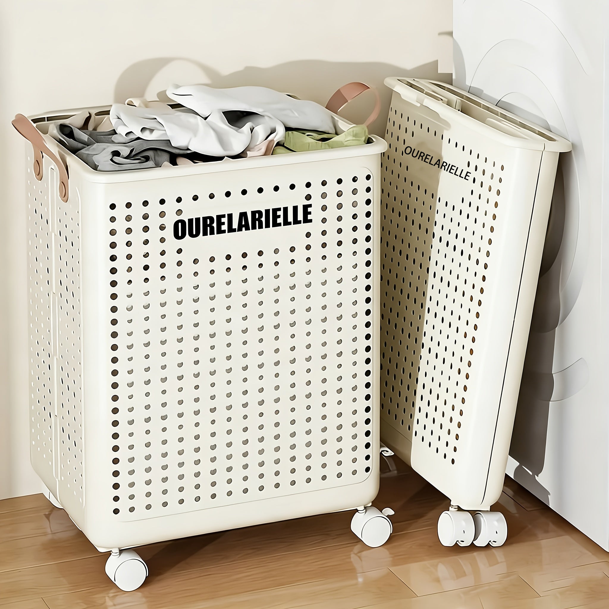 Smart Stackable Home Storage Bins – portable space-saving storage, 15 8 20GaA Large Foldable Wheeled Laundry Basket Multiple Sizes Available Without Lid -, designed for American homes, daily convenience and practical gifting