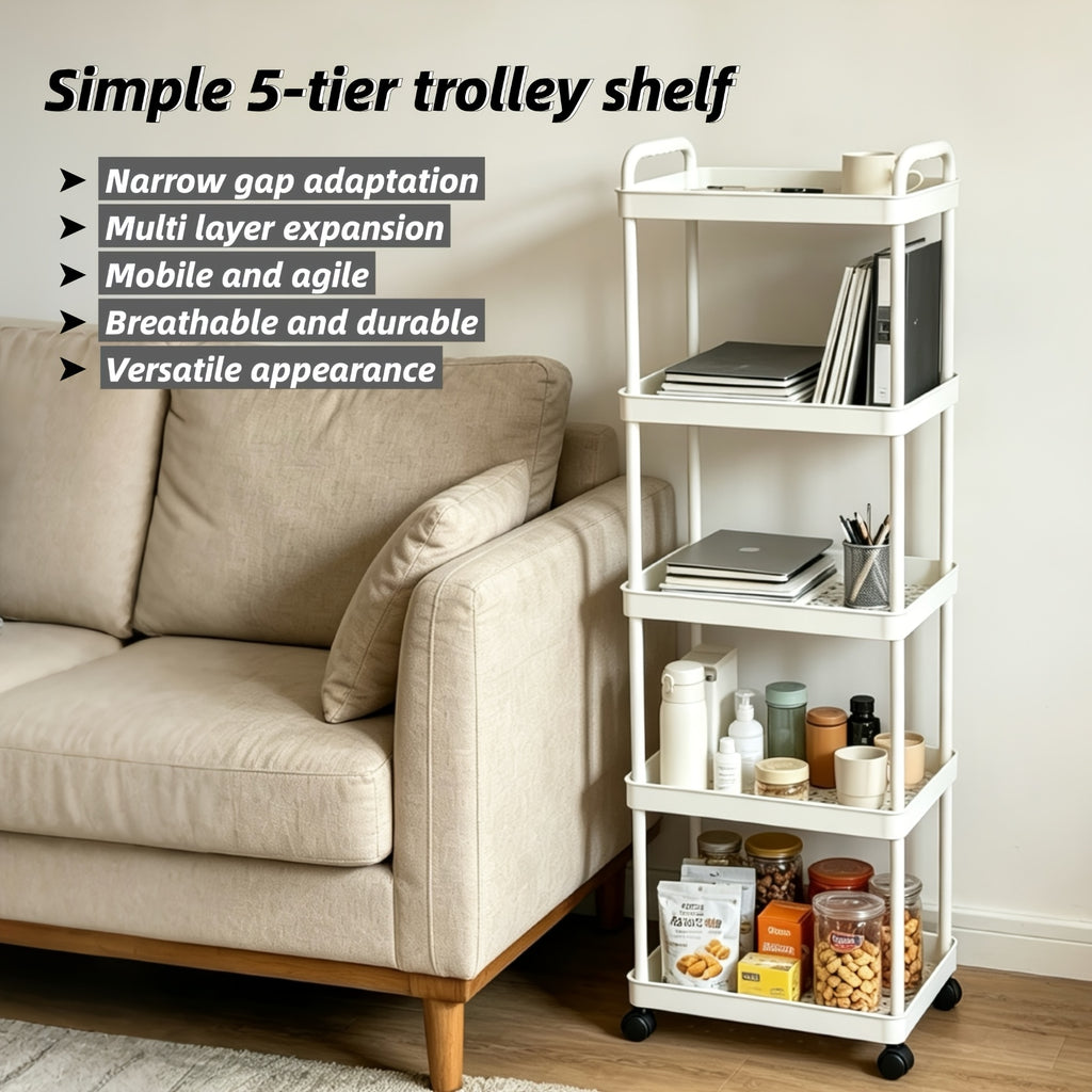 Versatile Adjustable Home Storage Rack – durable multi-purpose storage, Office Storage Cart Multifunctional Trolley Rack Kitchen Bathroom Toilet Floor Multi-layer Movable Storage Rack, designed for American homes, daily convenience and practical gift
