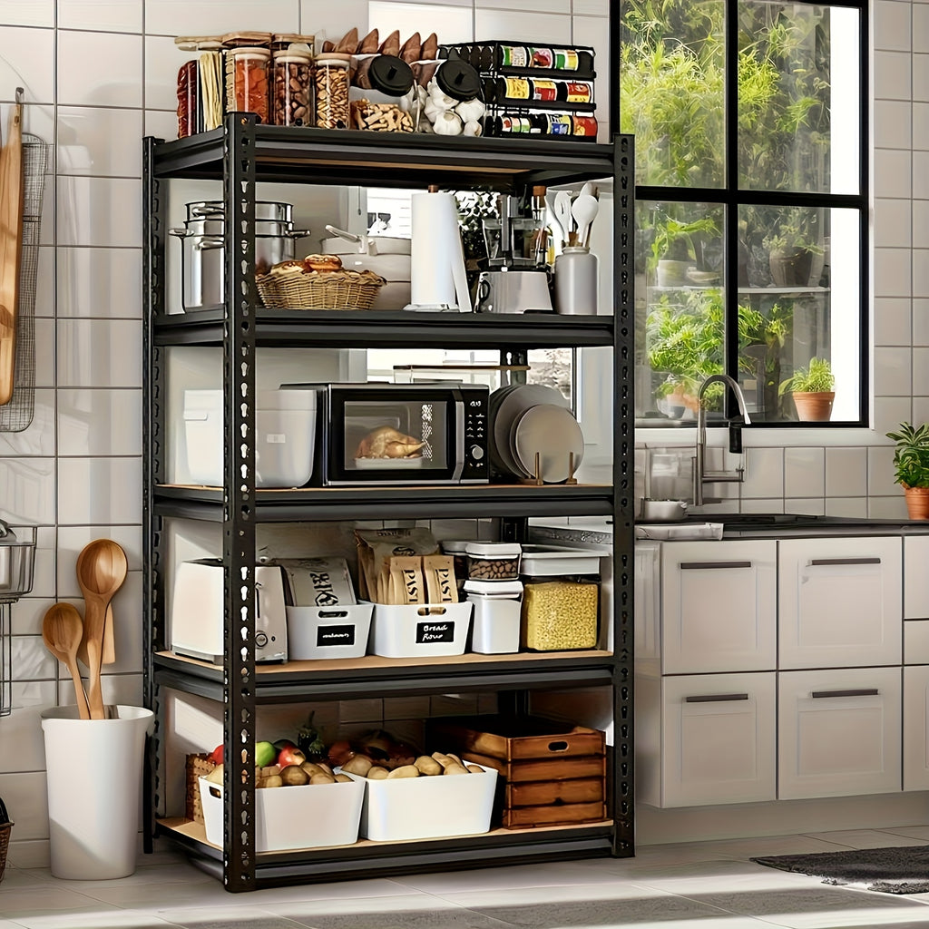 72"/60"H Garage Shelving Storage Shelves 5-Tier, 72" H X 35.5" W X 16" D, 2000LBS Capacity Heavy Duty Adjustable Storage Shelve for Closet, Pantry & Garage Organization, with Gloves & Hammer, Easy Assembly Required, Garage Storage