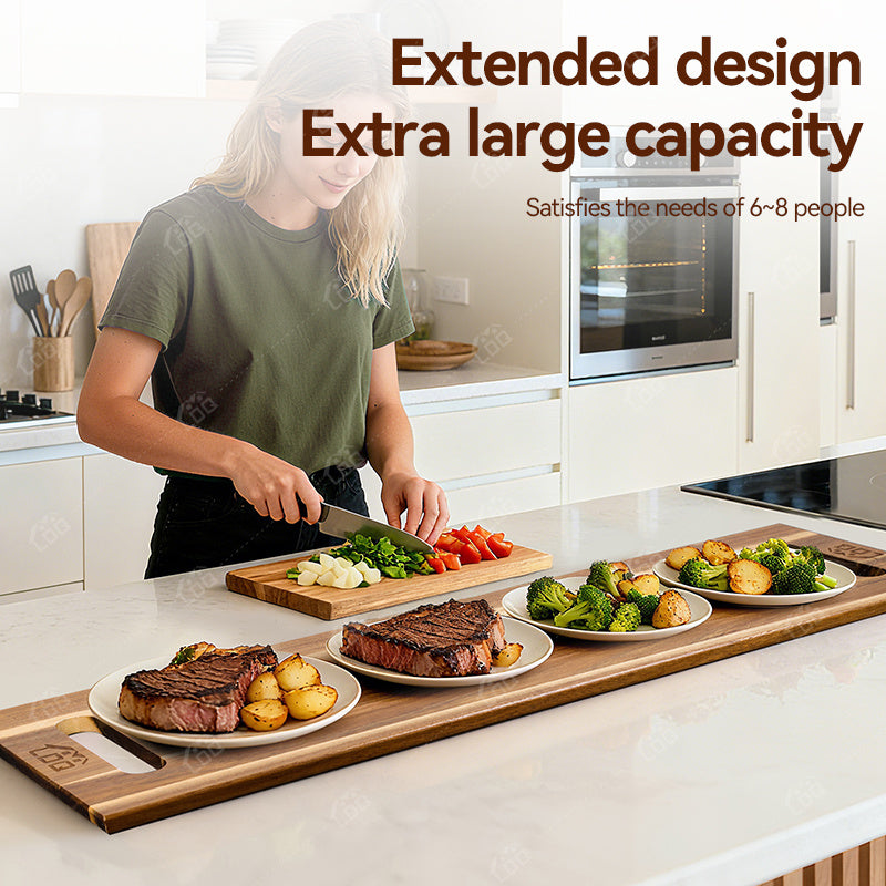 Premium Kitchen Cutting Board – durable food prep and serving, 36X12 Inch Extra Large Acacia Wood Charcuterie Board Cutting Board with Handles 3Ft Rectangular, designed for American homes, daily convenience and practical gifting