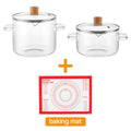 [2-Pack] Stovetop Safe Ribbed Glass Pots with Lids, 78Oz & 54Oz Saucepan for Soup Ramen Milk, Heat Resistant Borosilicate Cookware