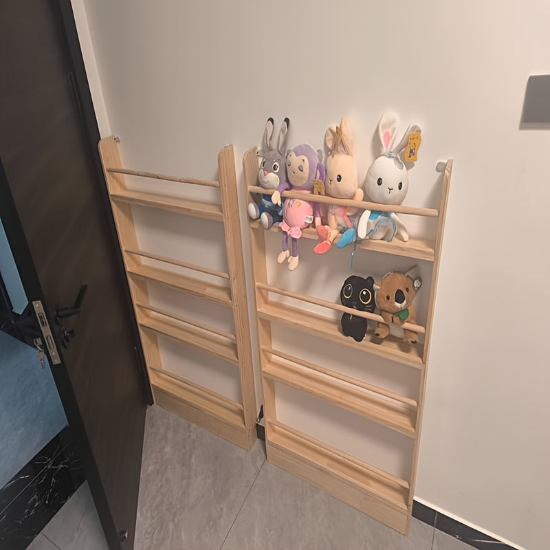 Home Storage Organizer – Creative Design, Ultra-Narrow Solid Wood Bookshelf, Bookcase, No Paint And Zero Formaldehyde, Wall-Mounted Bookshelf, Over-The-Door Bookshelf, Multi-Layer Shelf, Spa