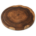 Linoroso 12-Inch Large Round Acacia Wood Cutting Board, 1-Inch Thick Live Edge Chopping Board, Cheese, Charcuterie, Bread, Pizza And Serving Platter for Kitchen Prep, BBQ, Picnic And Camping