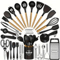 Modern 46pcs Kitchen Cookware Set – versatile meal preparation, 46pcs Various Colors Nonstick Cookware Set with Silicone Cookware Tools Stainless Steel Handle Spatulas, designed for American homes, daily convenience and practical gifting