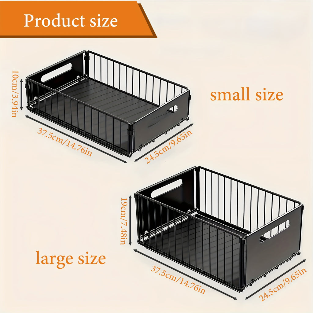 2pcs, Cabinet Pull-out Storage Basket, Bathroom Sink Slide-out Storage Basket, Sliding Multipurpose Organizer, Spice Rack, Snack Rack, Household Items And Cleaning Supplies Storage Rack, Storage Accessories, Shelf Baskets, Gift, Buy One Get One Free2025
