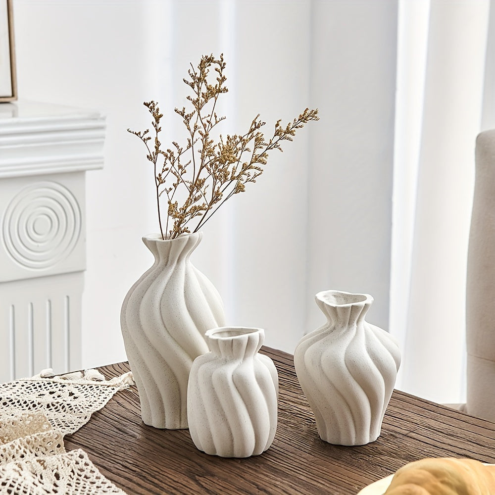 3pcs Ceramic Vase, Suitable for Banquet, Festival, Wedding, Family, Restaurant, Table Decoration, Aesthetic Room, Four Seasons Decor, All Kinds of Holiday Gifts