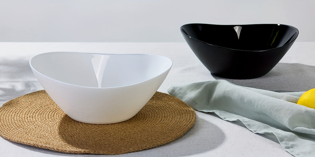 Easy-Access 2pcs Decorative Home Lighting – warm functional room lighting, 2pcs 67oz Lightweight Opal Glass Salad Serving Bowls - 10 Large White Oval Dishes, designed for American homes, daily convenience and practical gifting