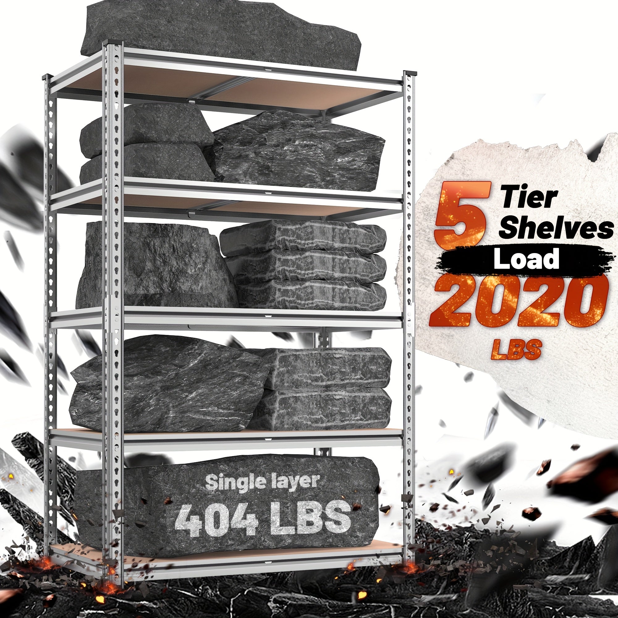 Space-Saving 5 Tier Adjustable Home Storage Rack – durable multi-purpose storage, 2020LBS Storage Shelves 5 Tier 72 H X 35 55 W X 16 DGarage, designed for American homes, daily convenience and practical gifting