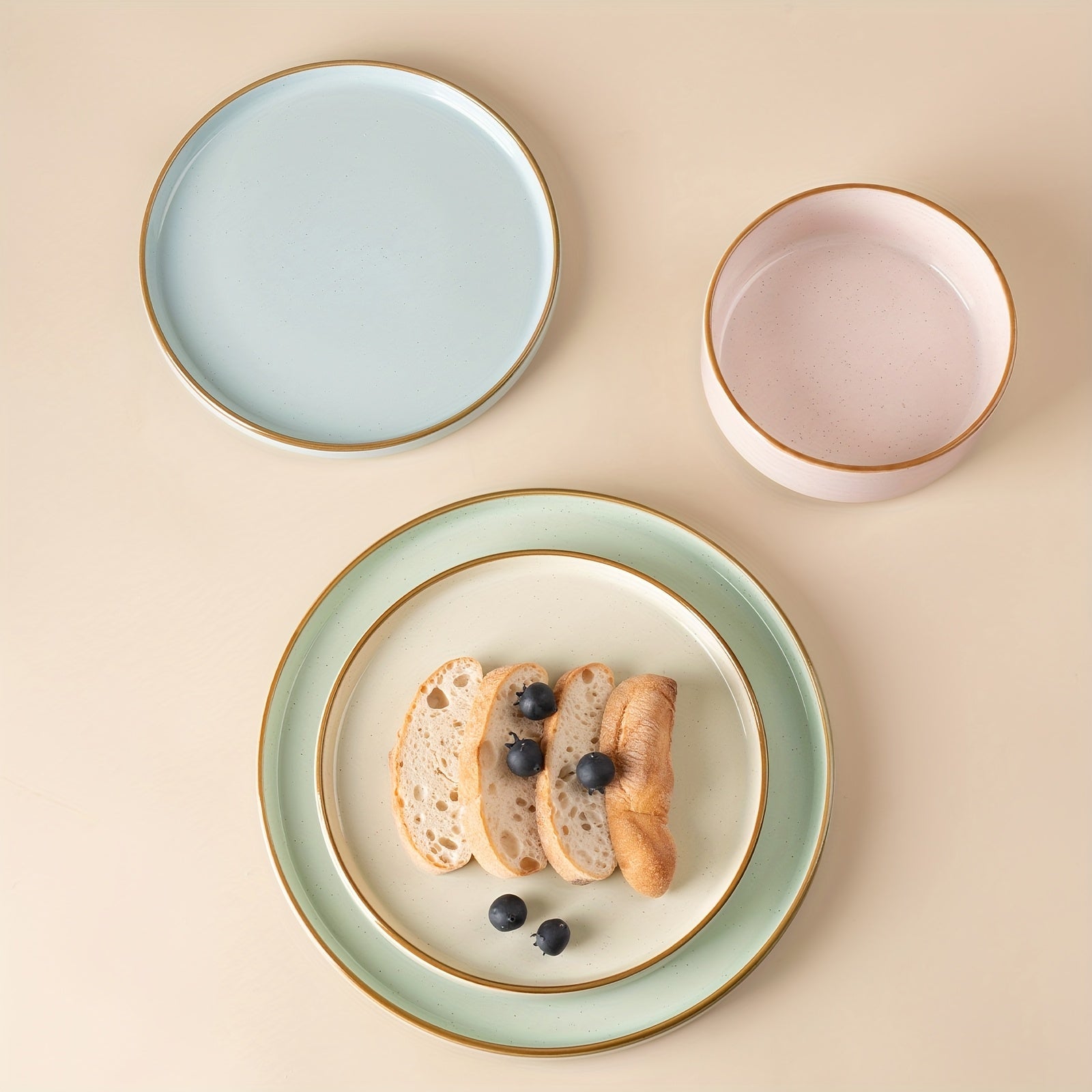 12pcs Stoneware Dinnerware Set for 4, Microwave And Dishwasher Safe