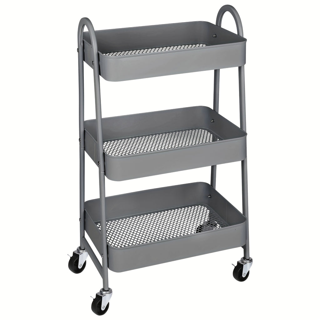 Smart 3 Tier Adjustable Home Storage Rack – durable multi-purpose storage, 3 Tier Rolling Storage Cart Metal Trolley Utility Cart With Wheels Hooks Easy Assembly, designed for American homes, daily convenience and practical gifting