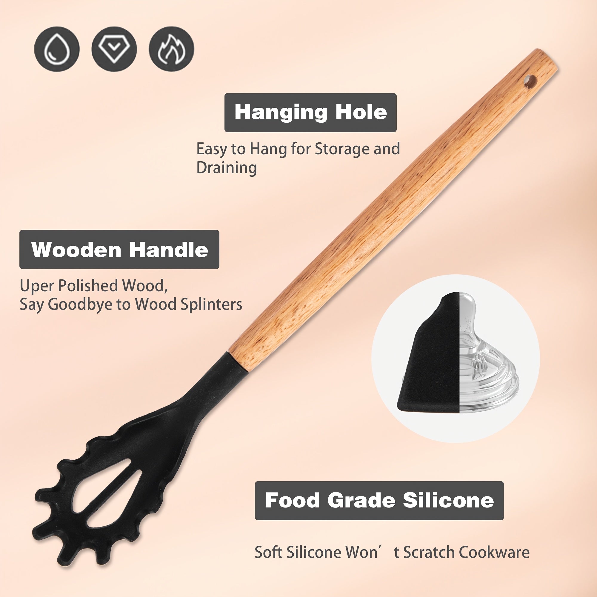 Kitchen Essential – 44pcs Silicone Kitchen Utensil Set with Holder, Nonstick Cooking Utensils, Wooden Handle Kitchen Tools, Spatula Turner Spoon Tongs Whisk Measuring Cups, Kitchen Accessori