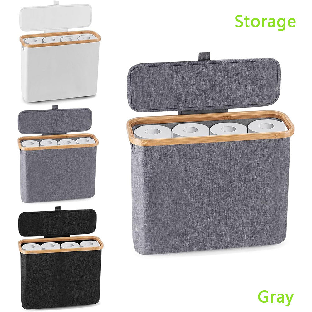 Smart Stackable Home Storage Bins – portable space-saving storage, Bamboo Toilet Paper Storage Basket with Lid Large Capacity Holds 12 Rolls Multi-functional Bathroom, designed for American homes, daily convenience and practical gifting